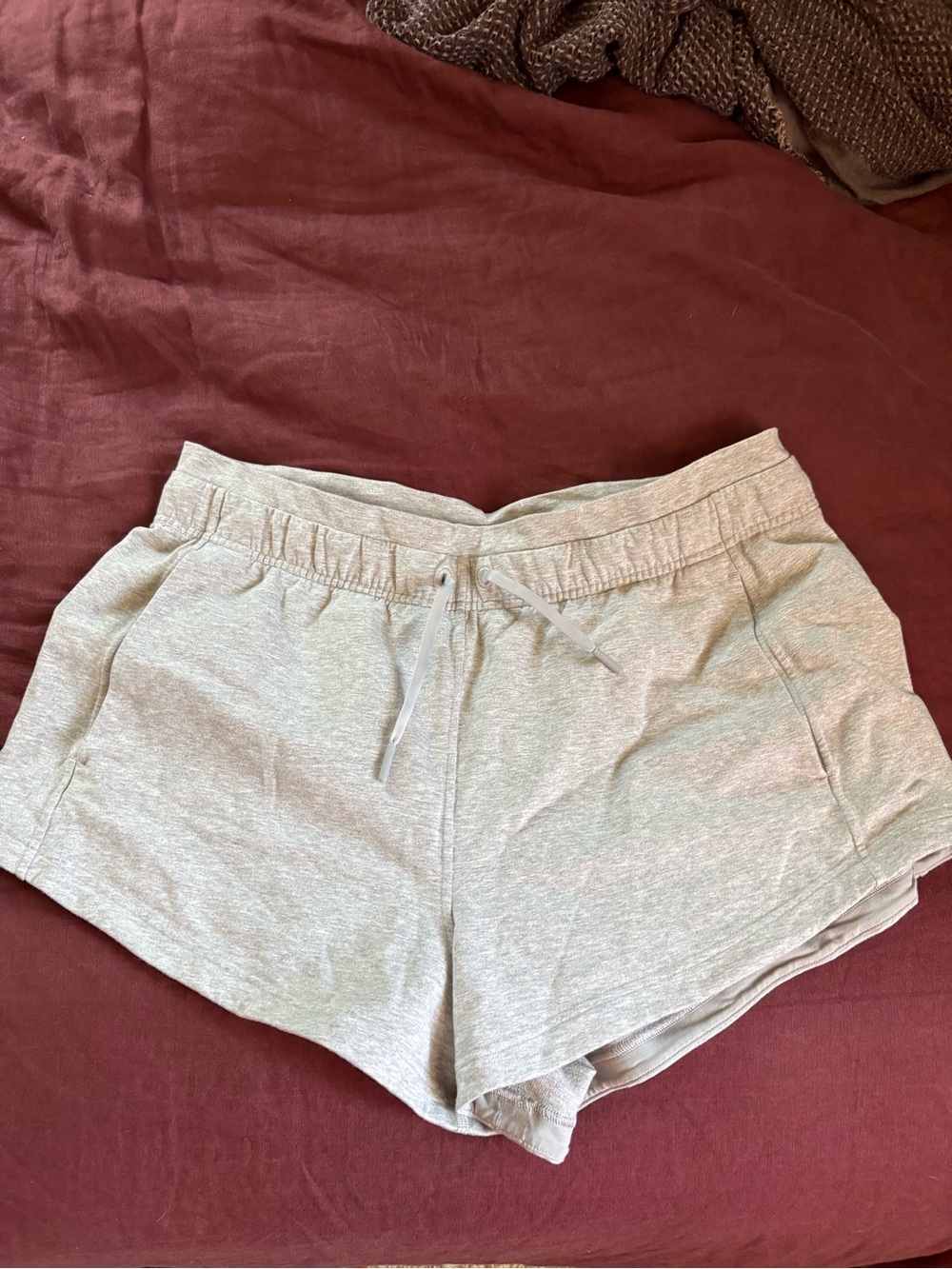 lululemon athletica light grey Women's Inner Glow 3”inseam shorts